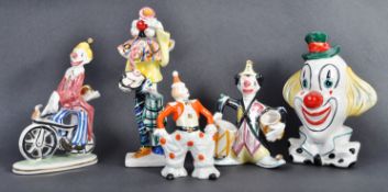 COLLECTION OF ASSORTED PORCELAIN CLOWN FIGURINES
