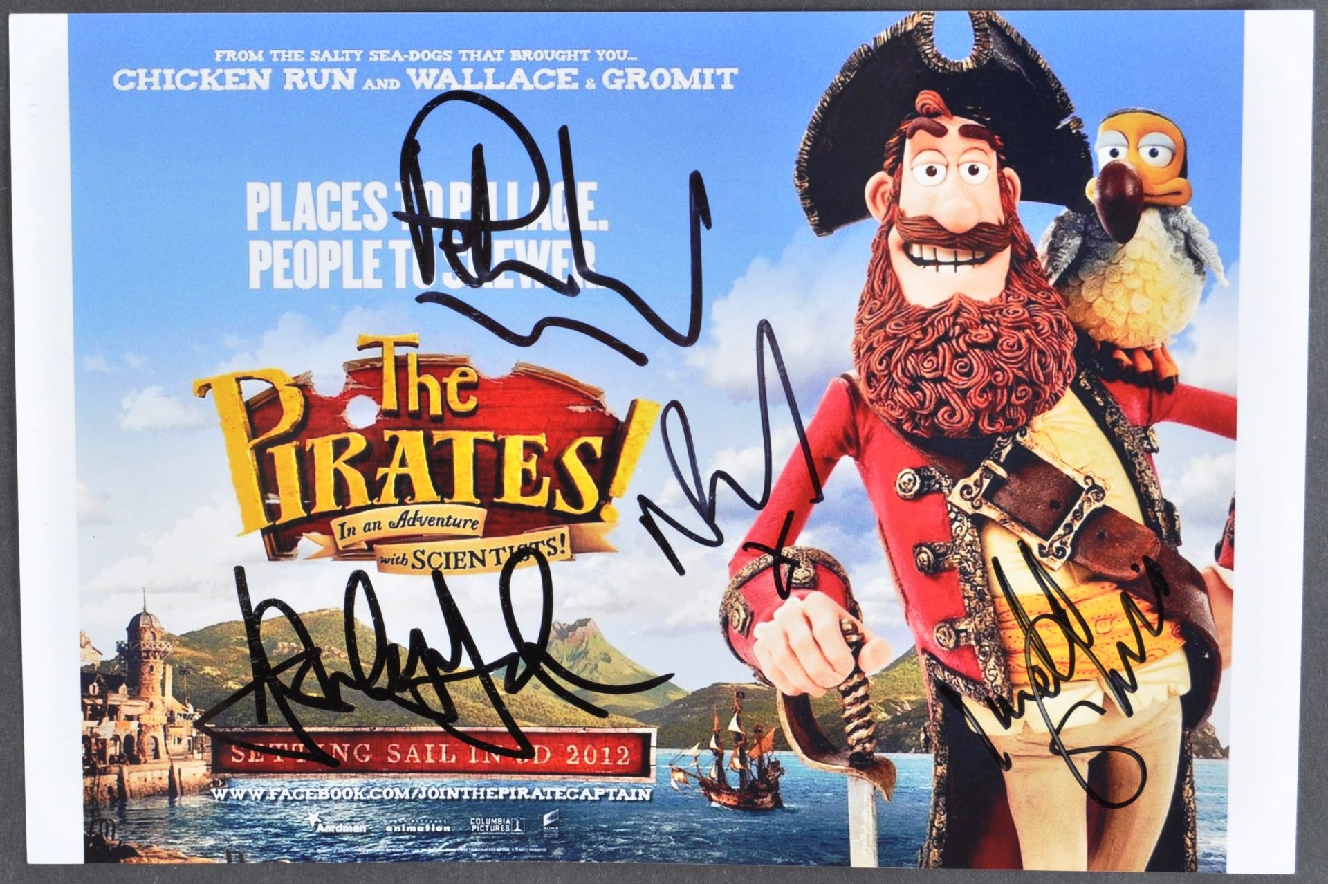AARDMAN ANIMATIONS - THE PIRATES (2012) - CAST SIGNED PHOTOGRAPH