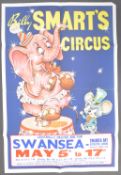 BILLY SMART'S CIRCUS - 1960S VINTAGE CIRCUS ADVERTISING POSTER