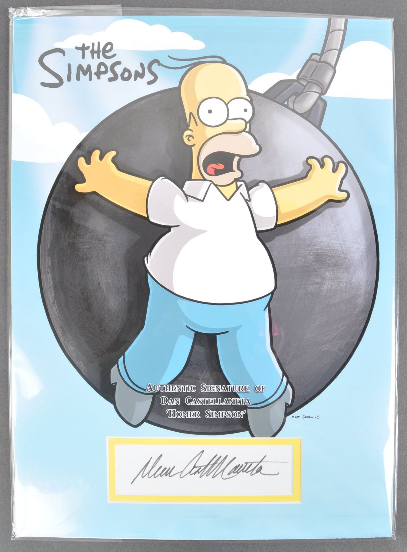 THE SIMPSONS - DAN CASTELLANETA - AUTOGRAPH PRESENTATION 16X12"