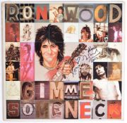 SIGNED RONNIE WOOD GIMME SOME NECK VINYL RECORD ALBUM