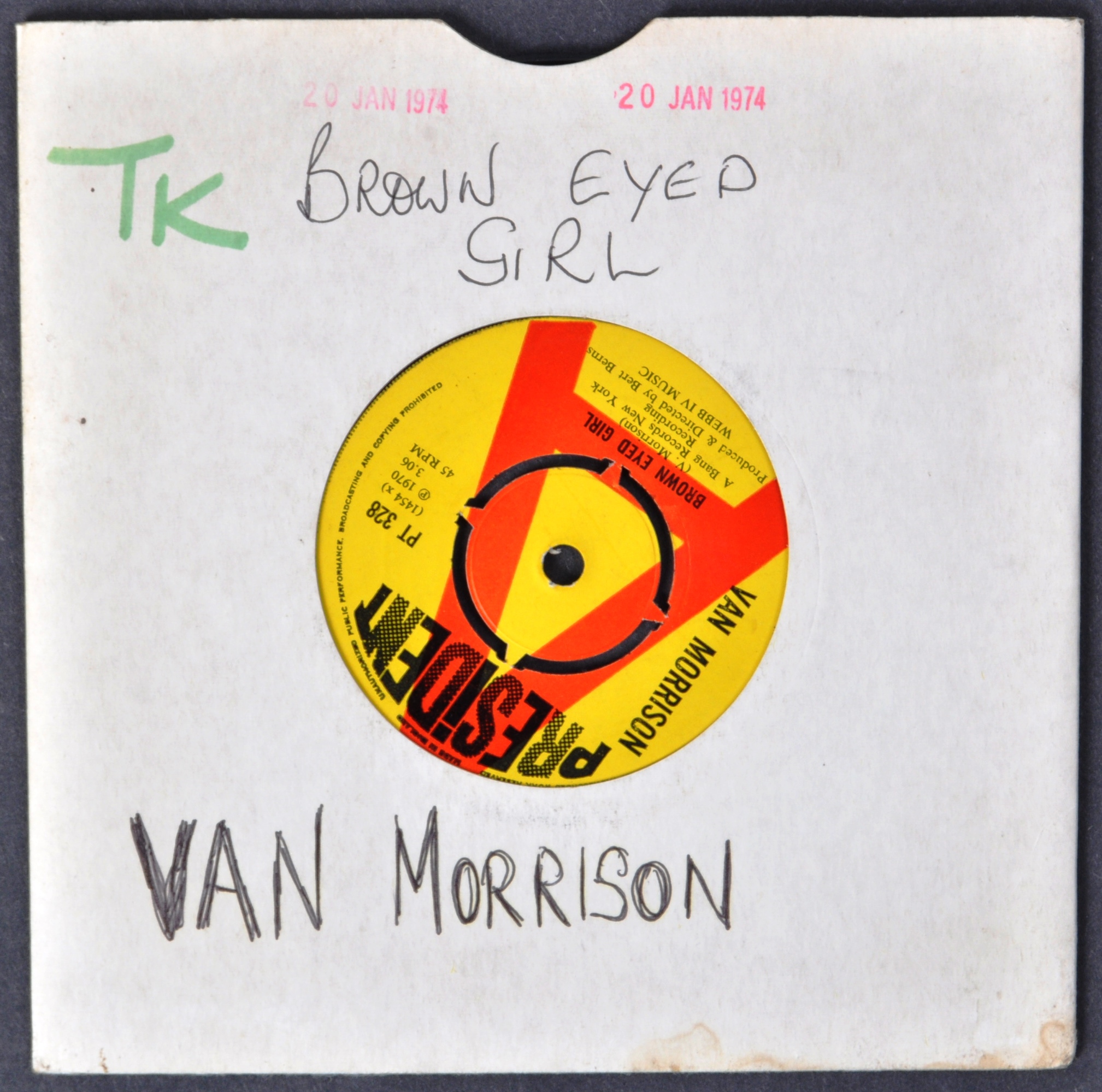 VAN MORRISON - BROWN EYED GIRL 45 7" SINGLE