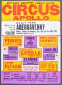 CIRCUS APOLLO - 1970S - ORIGINAL WELSH CIRCUS ADVERTISING POSTER