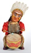 VINTAGE JAPANESE TIN PLATE BATTERY OPERATED NATIVE INDIAN TOY