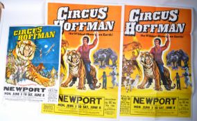 CIRCUS HOFFMAN - ORIGINAL VINTAGE 1960S / 1970S CIRCUS ADVERTISING POSTERS