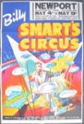 BILLY SMART'S CIRCUS - 1959 ORIGINAL VINTAGE POSTER