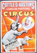 COTTLE & AUSTEN'S CIRCUS - ORIGINAL 1970S CIRCUS ADVERTISING POSTER