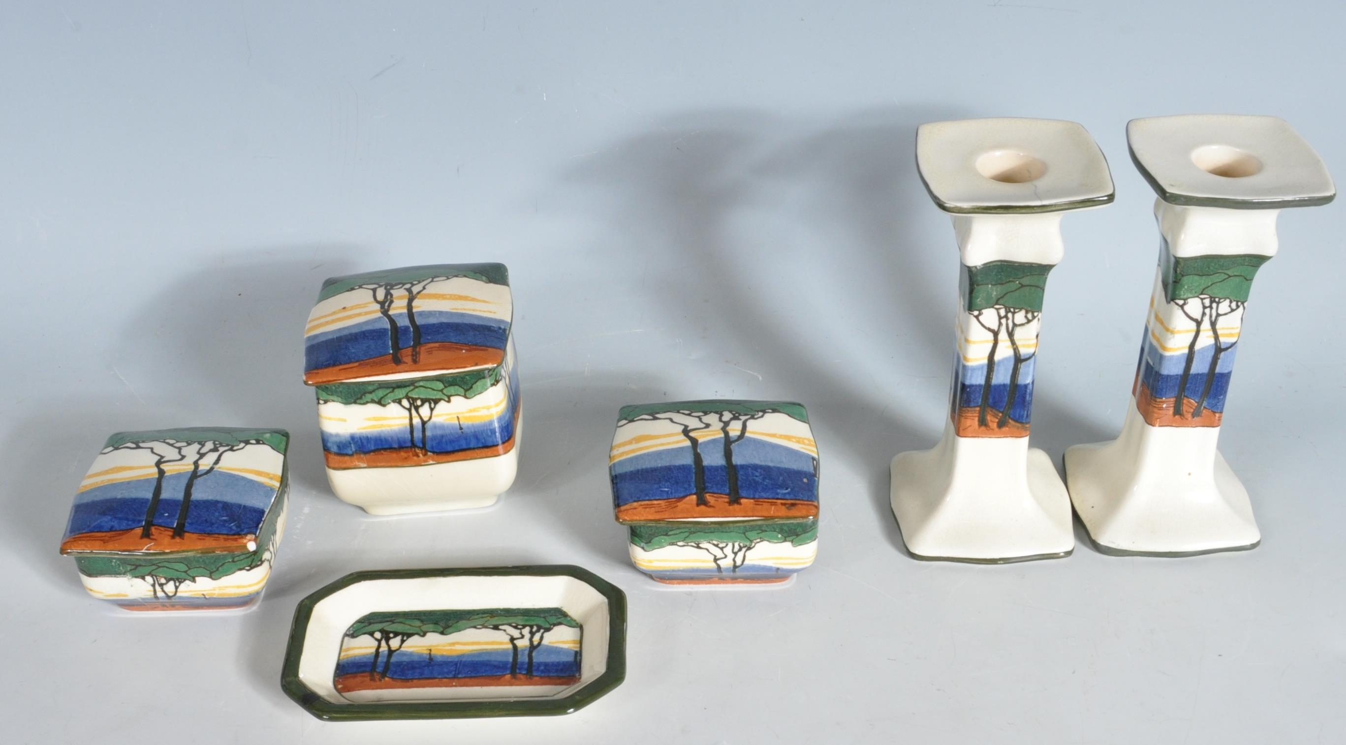 1930'S ART DECO ROYAL DOULTON DRESSING TABLE SET