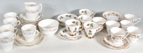 THEE VINTAGE RETRO 20TH CENTURY BONE CHINA PART TEA SETS