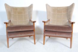 MID CENTURY WING BACK ARM CHAIRS