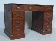 19TH CENTURY MAHOGANY TWIN PEDESTAL OFFICE DESK