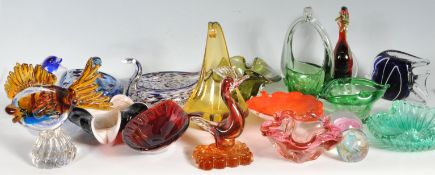 LARGE COLLECTION OF STUDIO ART GLASS WARE