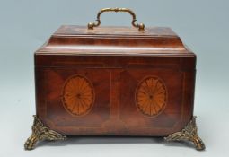 ANQTIUE GEORGIAN STYLE MAHOGANY CASKET / TEA CADDY