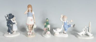 GROUP OF LLADRO STYLE FIGURINES