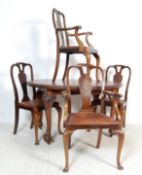 VICTORIAN EXTANDING LEAF DINING TABLE AND FOUR CHAIRS