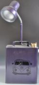 VINTAGE CONVERTED OIL CAN LAMP LIGHT FINISHED IN PURPLE