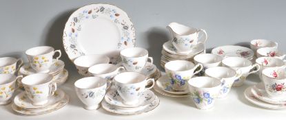 FOUR VINTAGE RETRO 20TH CENTURY BONE CHINA PART TEA SETS