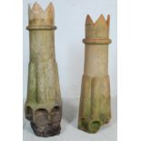 TWO 19TH CENTURY VICTORIAN CHAMPION KING CHIMNEY POTS