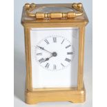 20TH CENTURY BRASS CASED CARRIAGE CLOCK