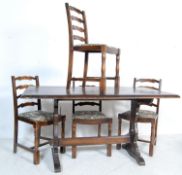 RETRO VINTAGE LATE 20TH CENTURY ERCOL STYLE DINING TABLE AND CHAIRS