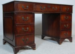 GEORGE III STYLE MAHOGANY TWIN PEDESTAL DESK