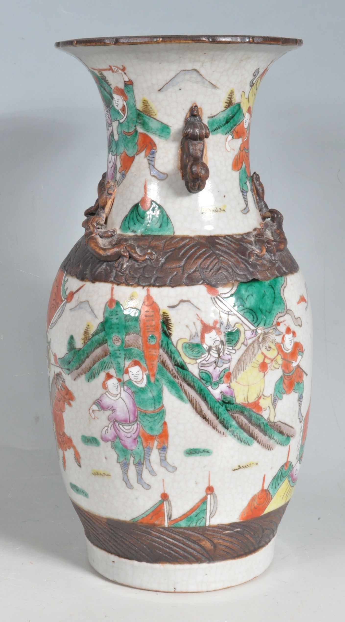 CHINESE ORIENTAL CERAMIC CRACKLE GLAZE VASE - Image 2 of 6