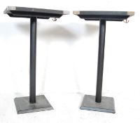 PAIR OF CONTEMPORARY EBONISED WOOD BAR TABLES