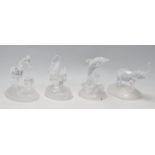 FOUR CRYSTAL FIGURINES BY D’ARQUES