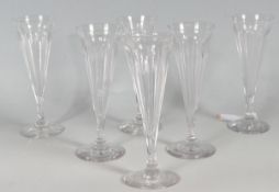 ANTIQUE SET OF SIX 19TH CENTURY GEORGIAN ALE GLASSES