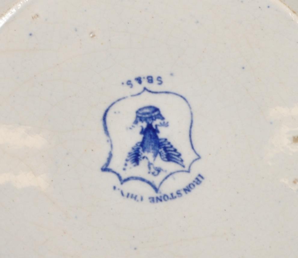 TWO 19TH CENTURY VICTORIAN BLUE AND WHITE ASHWORTH BROS SOUP PLATES - Image 3 of 7