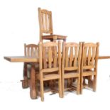 LARGE & IMPRESSIVE PINE REFECTORY DINING TABLE AND CHAIRS