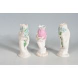 COLLECTION OF THRE ANTIQUE LADIES HAND VASES