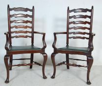 TWO MAHOGANY GEORGIAN III STYLE DINING CHAIRS