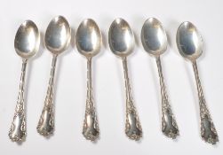 SIX HAWKSWORTH, EYRE & CO SILVER TEASPOONS