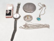 GROUP OF VINTAGE SILVER JEWELLERY AND ACCESSORIES