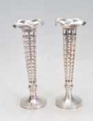 1910 EDWARDIAN SILVER HALLMARKED VASES BY LEVI AND SALAMAN