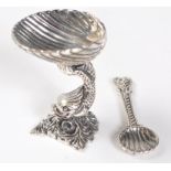 STAMPED STERLING 925 SILVER SALT CELLAR IN THE FORM OF A FISH.