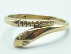 9CT GOLD SERPENT RING