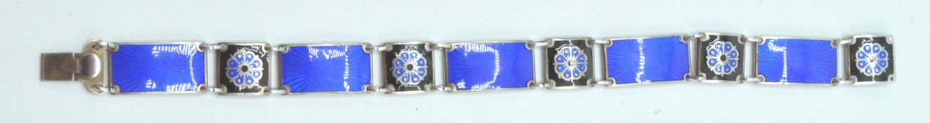 ART DECO STYLE SILVER AND ENAMEL BRACELET