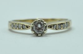 9CT GOLD AND DIAMOND RING