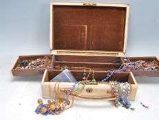 COLLECTION OF VINTAGE COSTUME JEWELLERY AND CASE