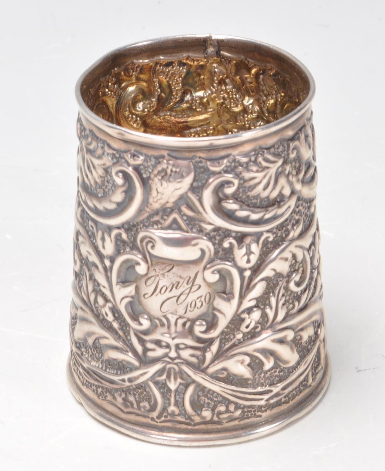EDWARDIAN SILVER CHRISTENING CUP - Image 4 of 7