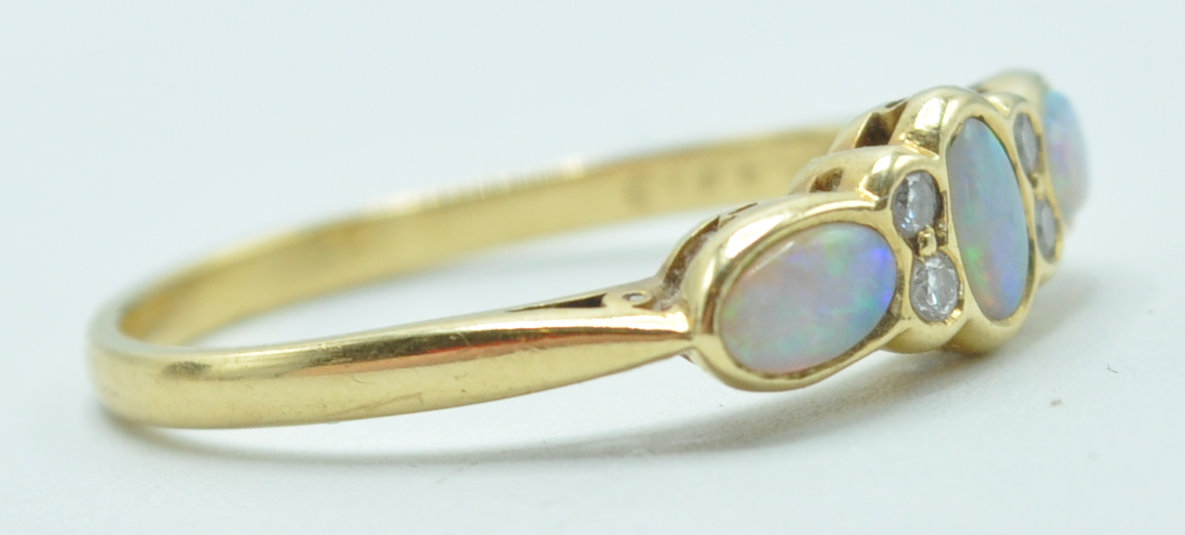 18CT GOLD, OPAL AND DIAMOND RING - Image 3 of 5