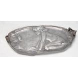 WMF CHILD AND SNAIL PEWTER CARD TRAY