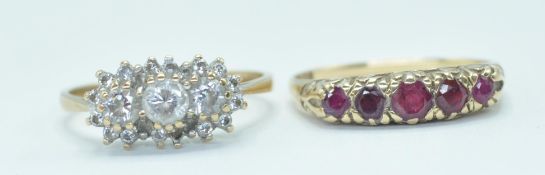 TWO HALLMARKED 9CT GOLD RINGS