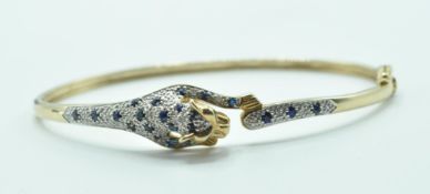 9CT GOLD DIAMOND AND BLUE STONE PANTHER