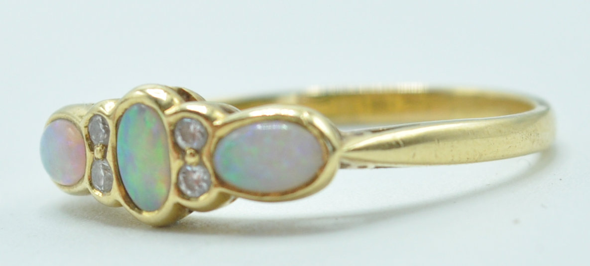 18CT GOLD, OPAL AND DIAMOND RING - Image 2 of 5