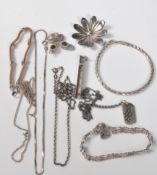 COLLECTION OF SILVER STAMPED JEWELLERY