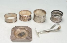 COLLECTION OF SILVER HALLMARKED NAPKIN RINGS.