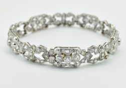 FRENCH ANTIQUE 18CT WHITE GOLD PLATINUM & DIAMOND BRACELET